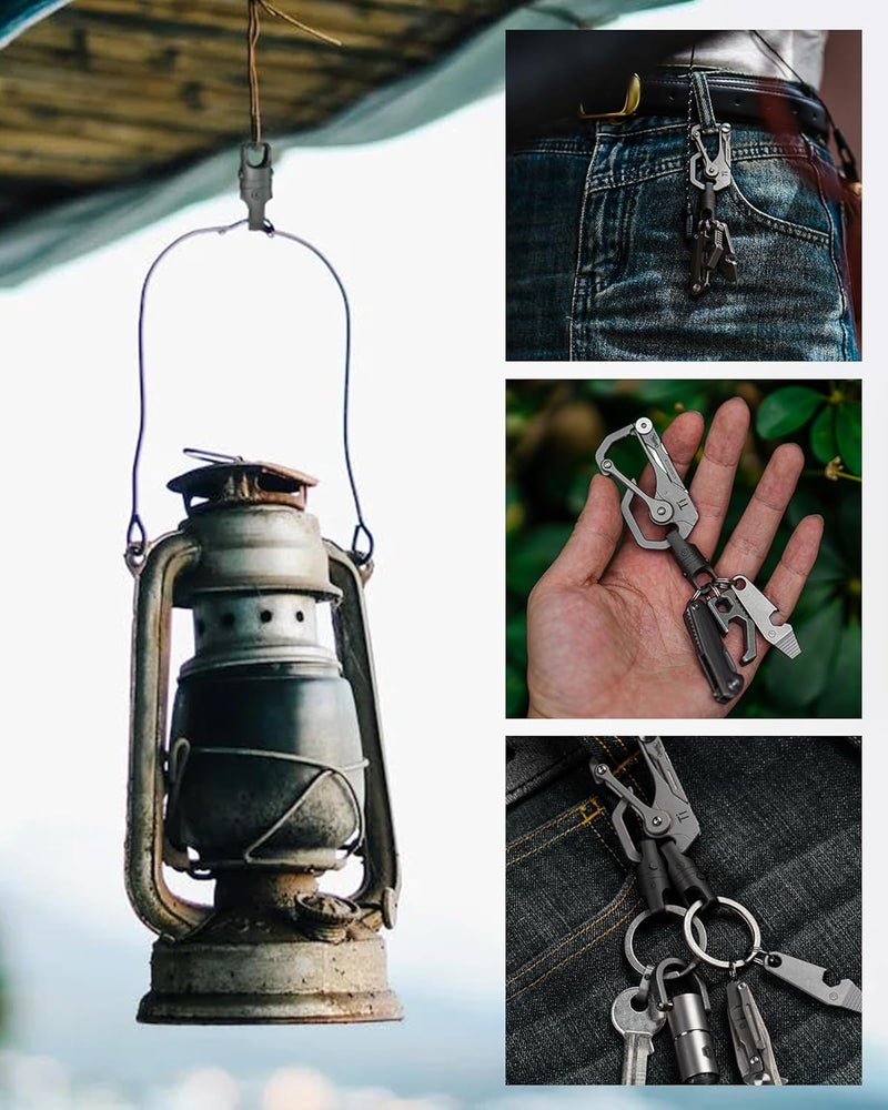KeyUnity KA48 Titanium Magnetic Quick-Release Keychain, 360° Swivel Double-End Connector with Dual-Button Safety, 20kg Load, for Car Keys, USB Drives, and EDC Tools 2Pcs - Image 5
